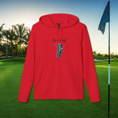 Unisex Fleece Hoodie with 'Rain Dog!' Design | Cozy Sweatshirt for Golf Lovers, Casual Layer, Gift Idea, Everyday Wear