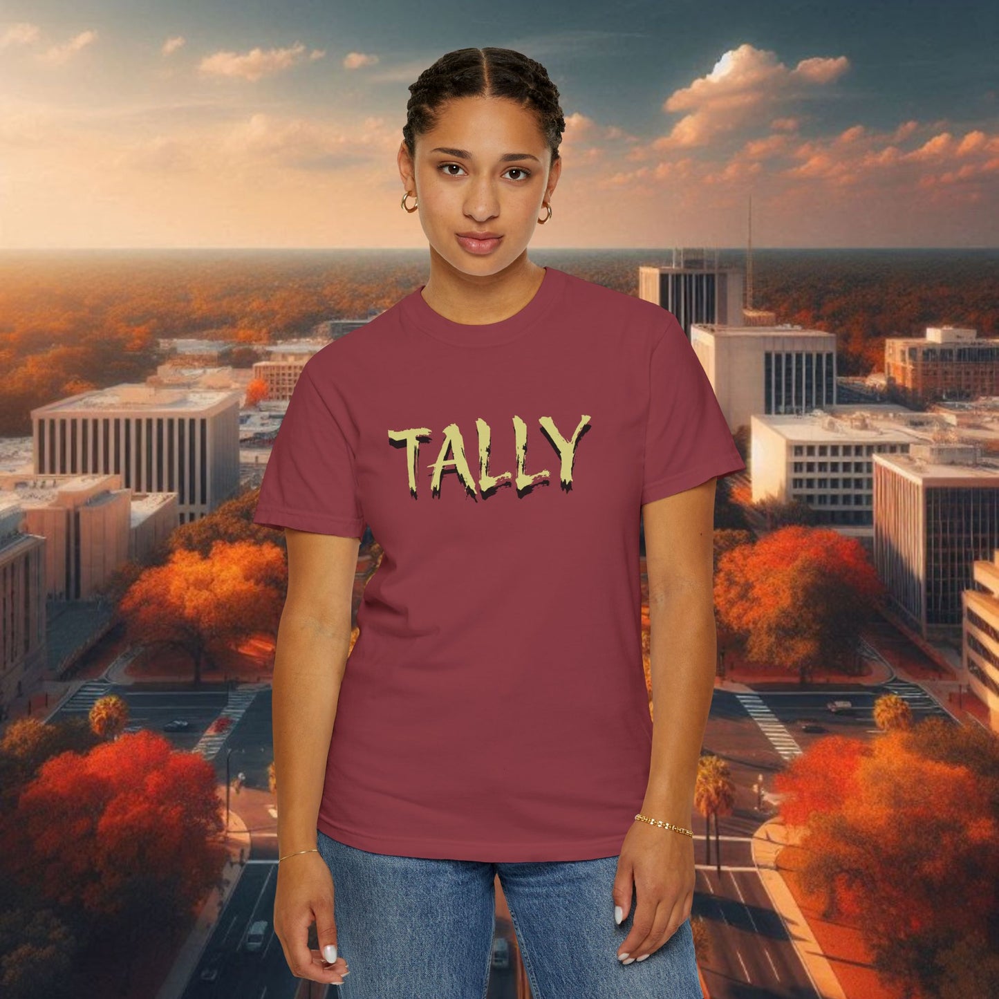 T-Shirt with 'TALLY' Print, Perfect for Game Day, Festival Wear, Casual Outings, and Sporting Events