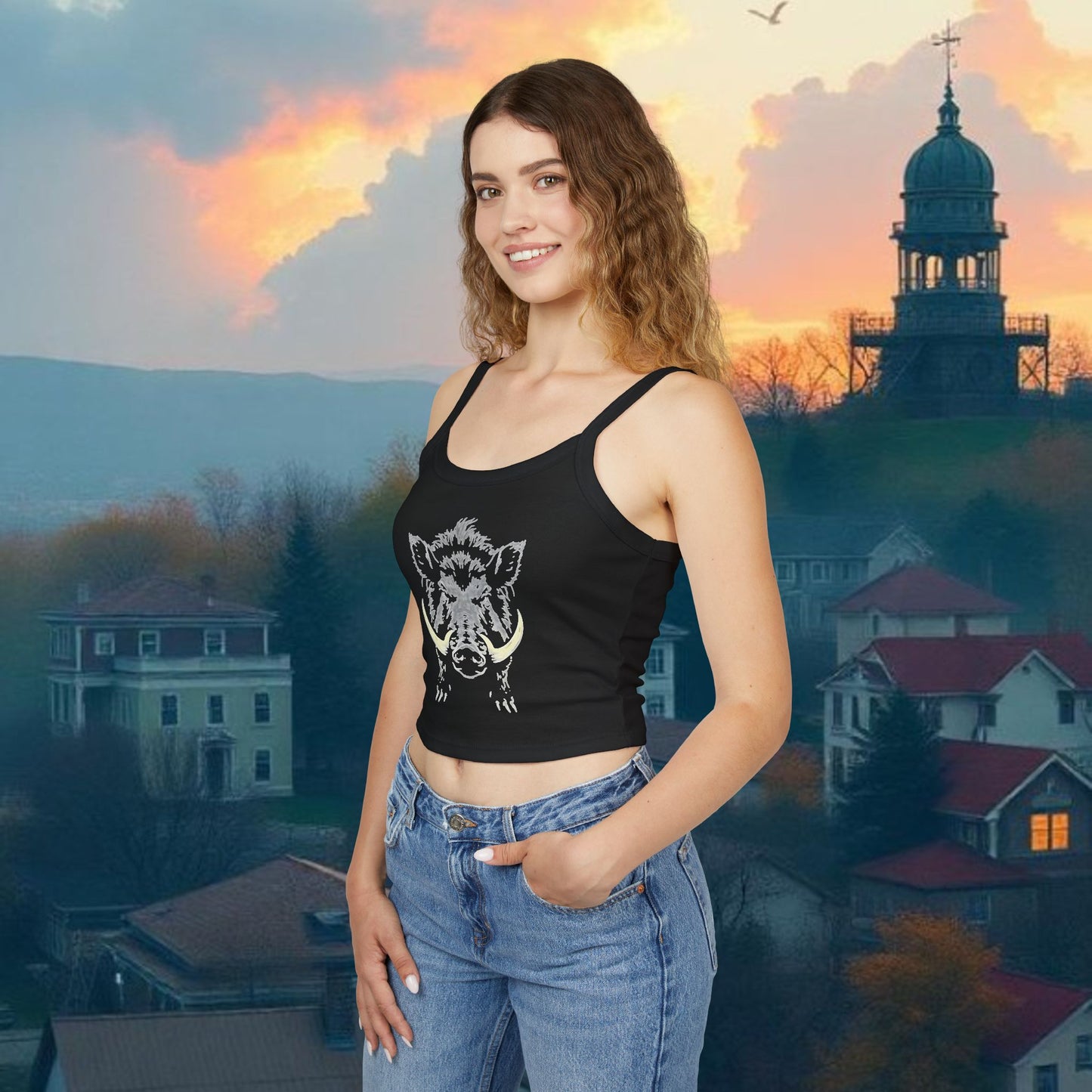 Hog Wild Graphic Women's Tank Top | Casual Summer Apparel, Outdoor Adventures, Unique Gift, Festival Wear