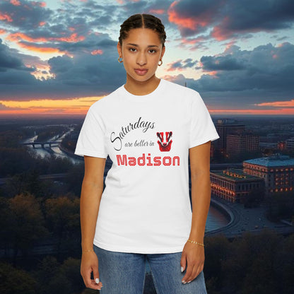 Madison Saturday T-Shirt | Perfect Gift for College Students, Casual Wear, Summer Outfits, Weekend Vibes, School Spirit Wear