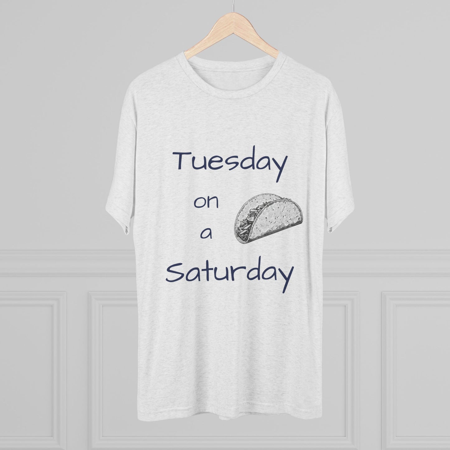 T-Shirt — "Tuesday on a Saturday" Taco Tee with Paw Print Back