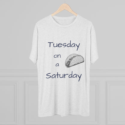 T-Shirt — "Tuesday on a Saturday" Taco Tee with Paw Print Back