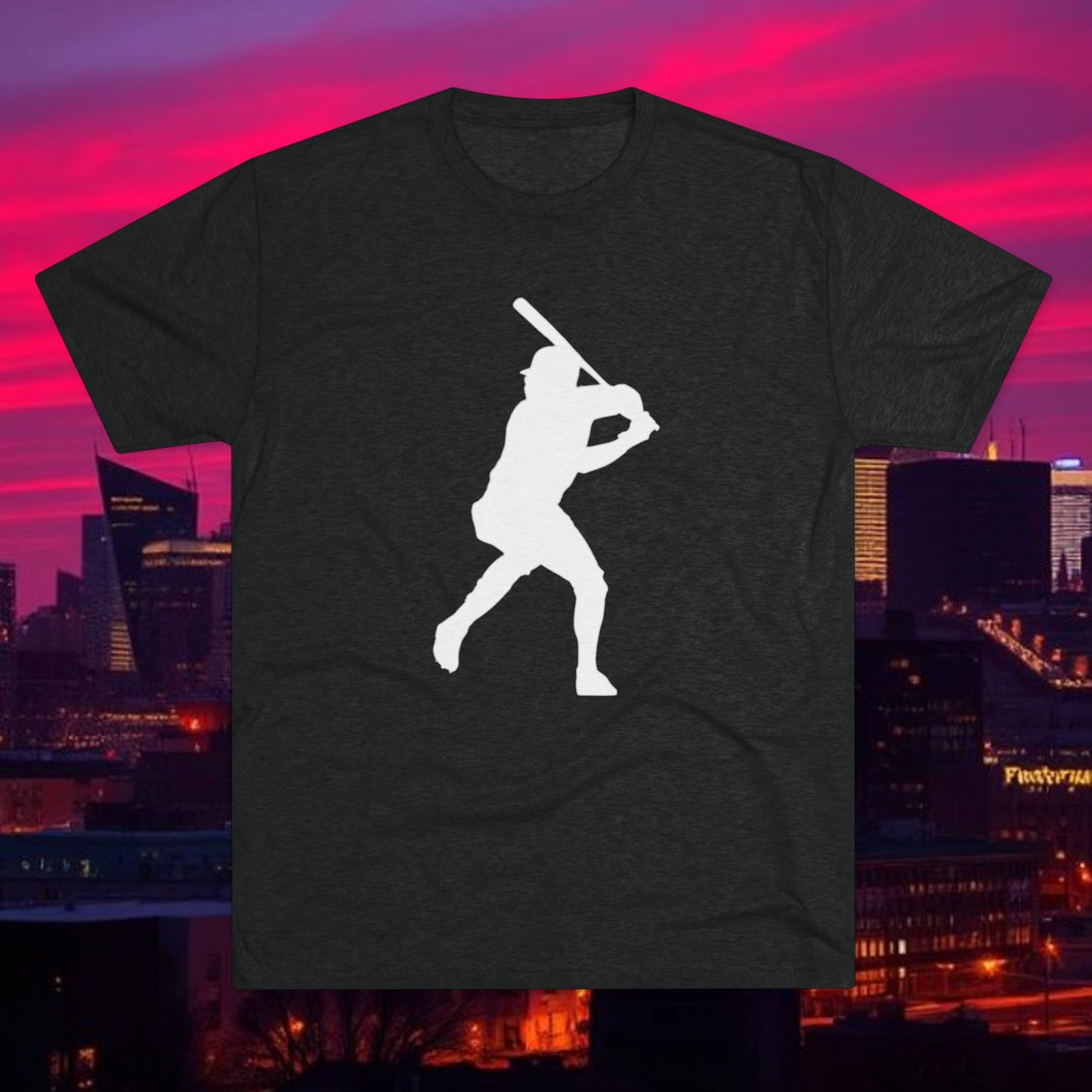 Baseball Stars Batter Silhouette Tee — Back Number '3' Player Shirt