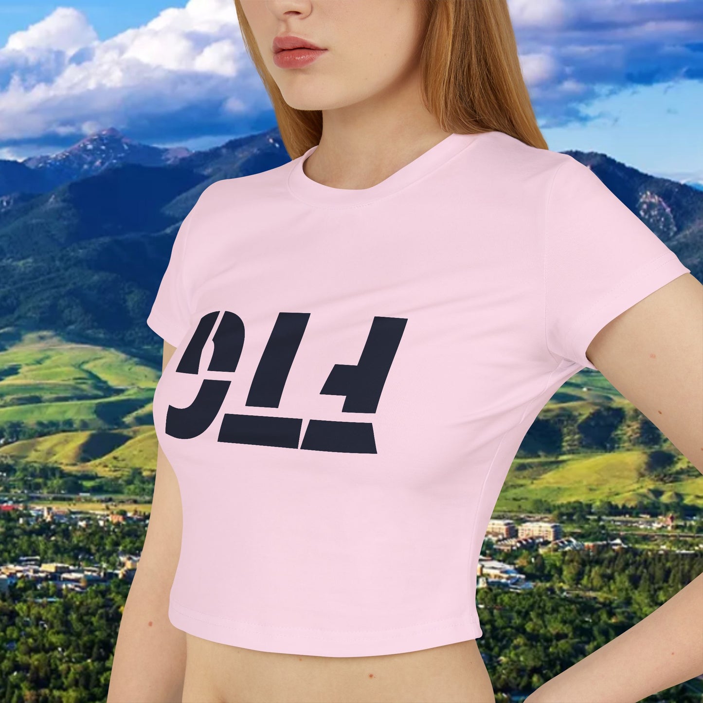 Upside Down FTG Stylish Women's Baby Tee - Trendy Crop Top, Casual Outfits, Birthday Gift, Bobcat Games, Everyday Essentials