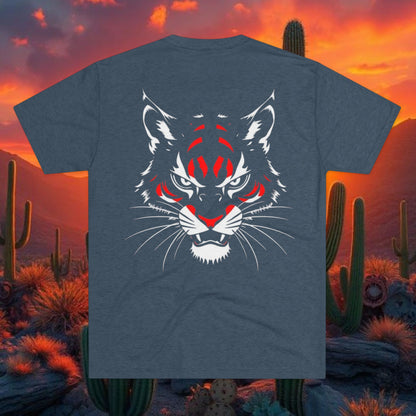 Wildcat Silhouette Graphic Tee — Vertical “520” Desert Crew Shirt, Tri-Blend