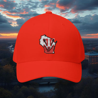 Badger Design Hat - Structured Embroidered Hat, Sports Hat, College Gear, Gift for Sports Fans, USA Map Cap