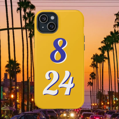 Vibrant Sports Phone Case, 8 24 Tribute, Impact-Resistant Case, Gift for Basketball Fans, Durable Phone Cover, Summer Vibe, Celebration