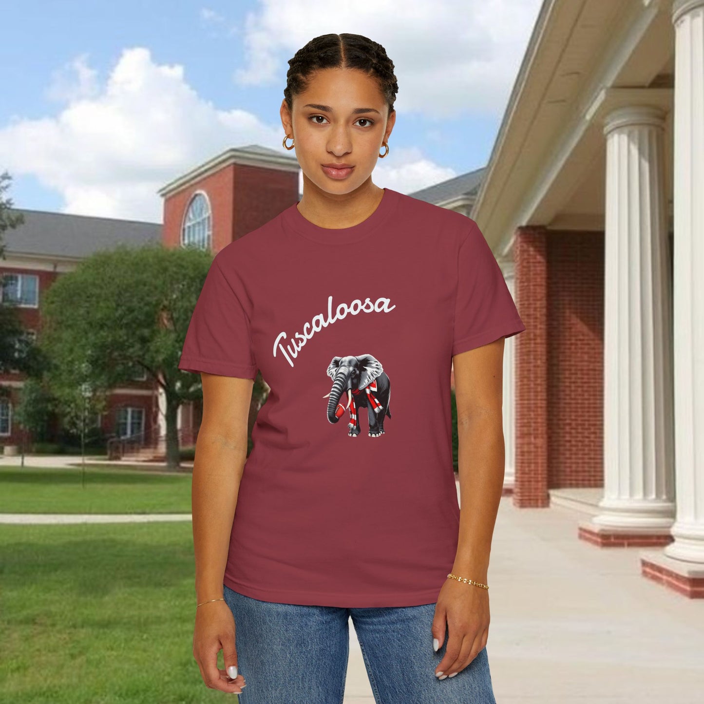 Tuscaloosa Elephant T-Shirt — University Pride Vintage Campus Tee, Soft-Style, Perfect T-Shirt for Gameday and the Tailgate