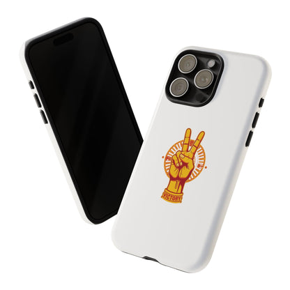 Victory Themed Stylish Phone Case - Tough Cases with Peace Sign Design, Customizable Phone Covers, Gift for Tojan Fans, Trendy Accessories