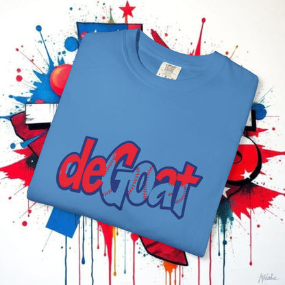 deGOAT Graphic Tee, Baseball Game Shirt, BBQ T-Shirt, Casual Style Unisex Top, Unique Design Garment-Dyed Tee