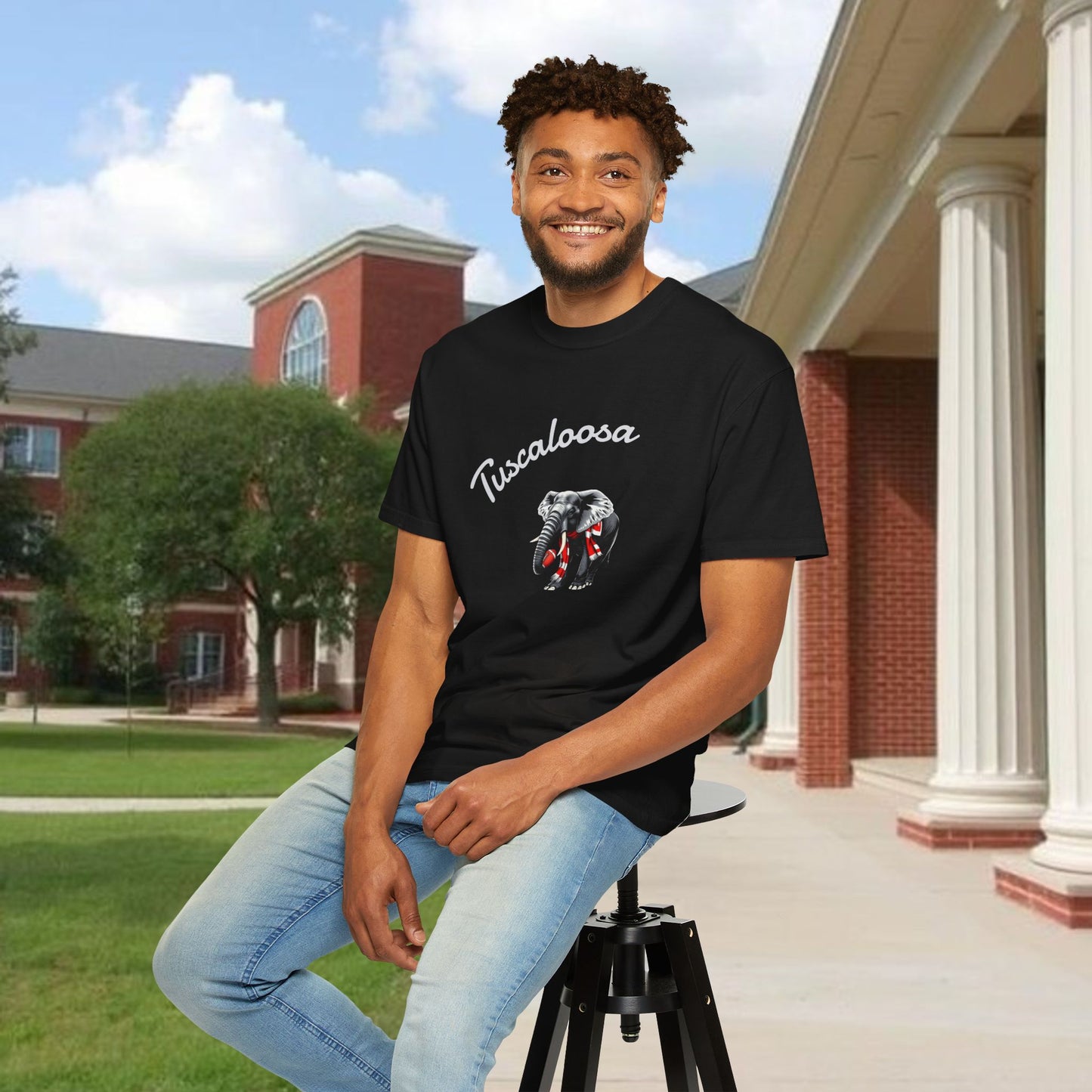 Tuscaloosa Elephant T-Shirt — University Pride Vintage Campus Tee, Soft-Style, Perfect T-Shirt for Gameday and the Tailgate