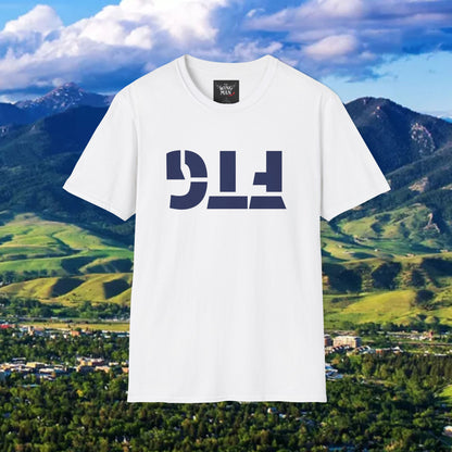 Upside Down FTG Unisex Softstyle T-Shirt - Trendy Fashion Tee, Everyday Comfort, Gift for Bobcat Fans, Gameday Wear, Relaxed Style