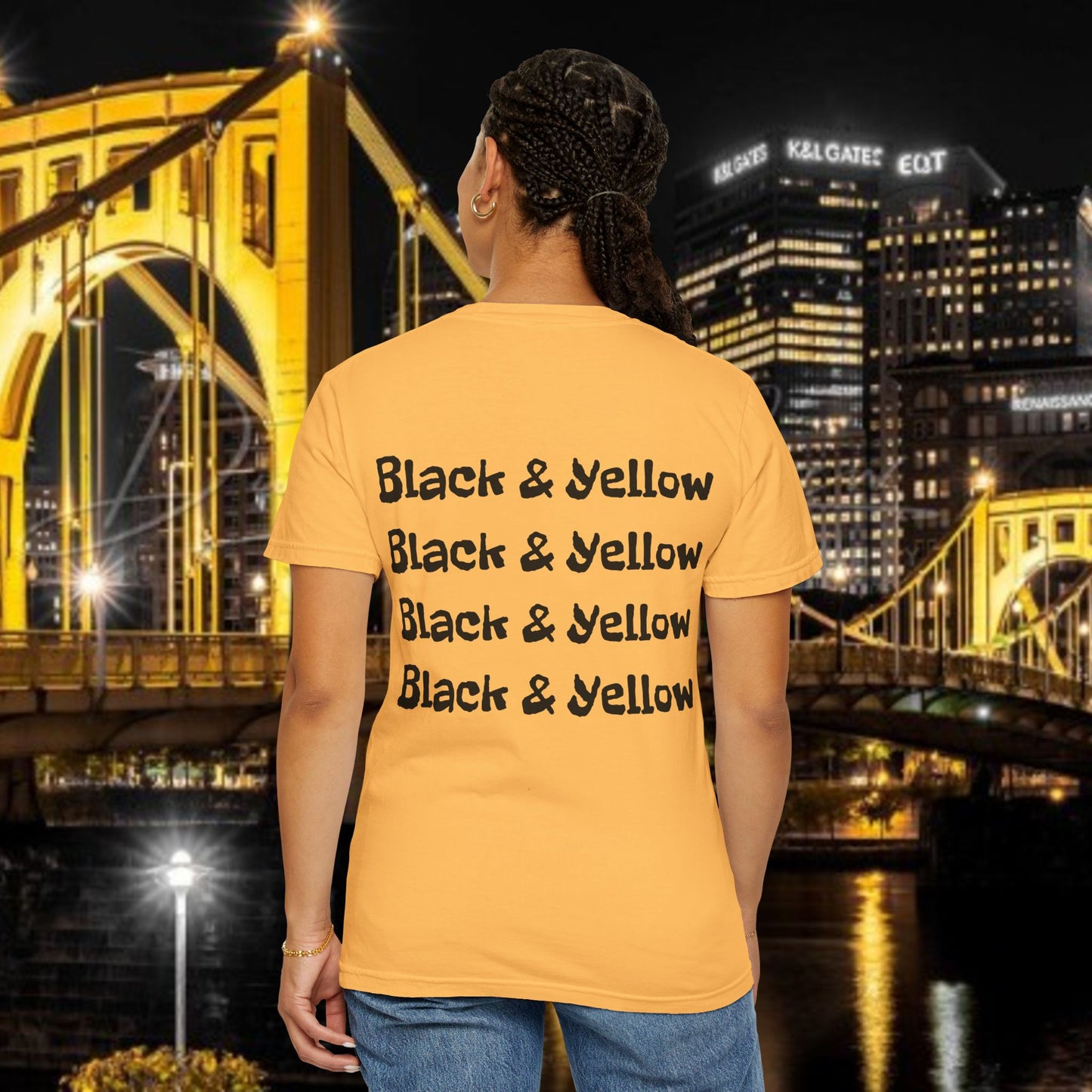 Pittsburgh Black & Yellow Vertical Tee