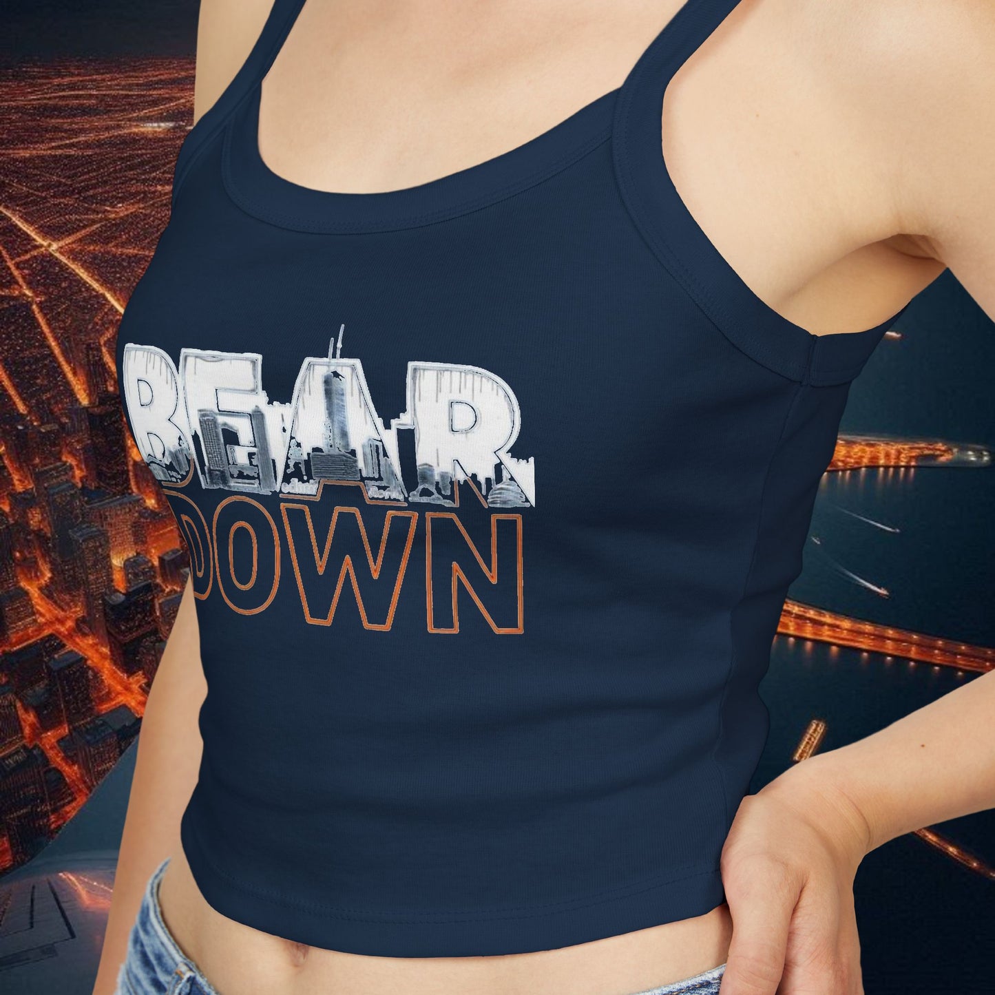 Bear Down Women's Spaghetti Strap Tank Top - Perfect for Game Day, Summer Outings, Casual Wear, Concerts, Festivals