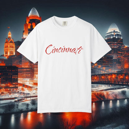 Cincinnati Script T-Shirt — Retro City Name Tee, Tri-Blend, Ultra Comfort, Perfect for Gameday