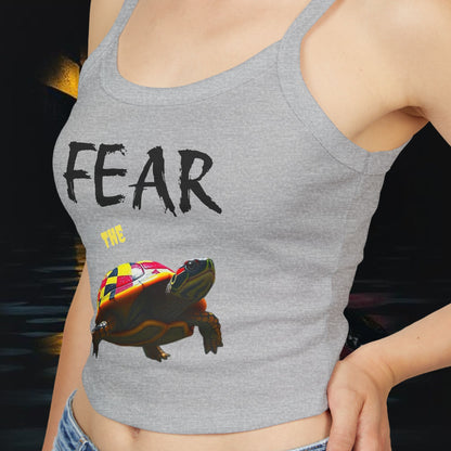 Fear Turtle Print Women's Tank Top, Cool Summer Apparel, Gym Top, Festival Wear, Maryland Fashion