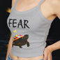 Fear Turtle Print Women's Tank Top, Cool Summer Apparel, Gym Top, Festival Wear, Maryland Fashion