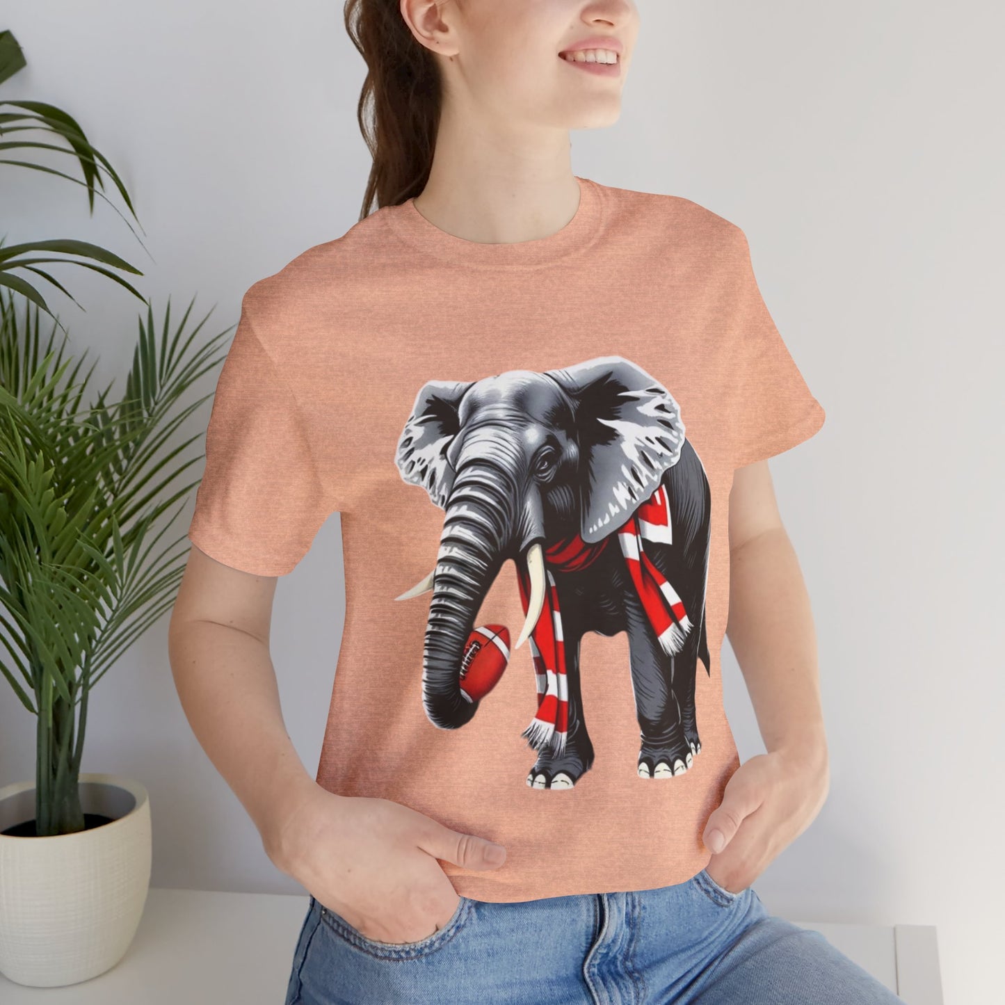 Elephant Graphic Tee — Cute Elephant Wearing Scarf T-Shirt