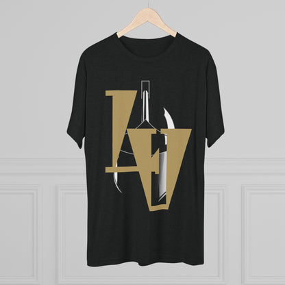 LV Logo Graphic Tee — Vintage Racing/Streetwear Style, Soft-Style T-Shirt