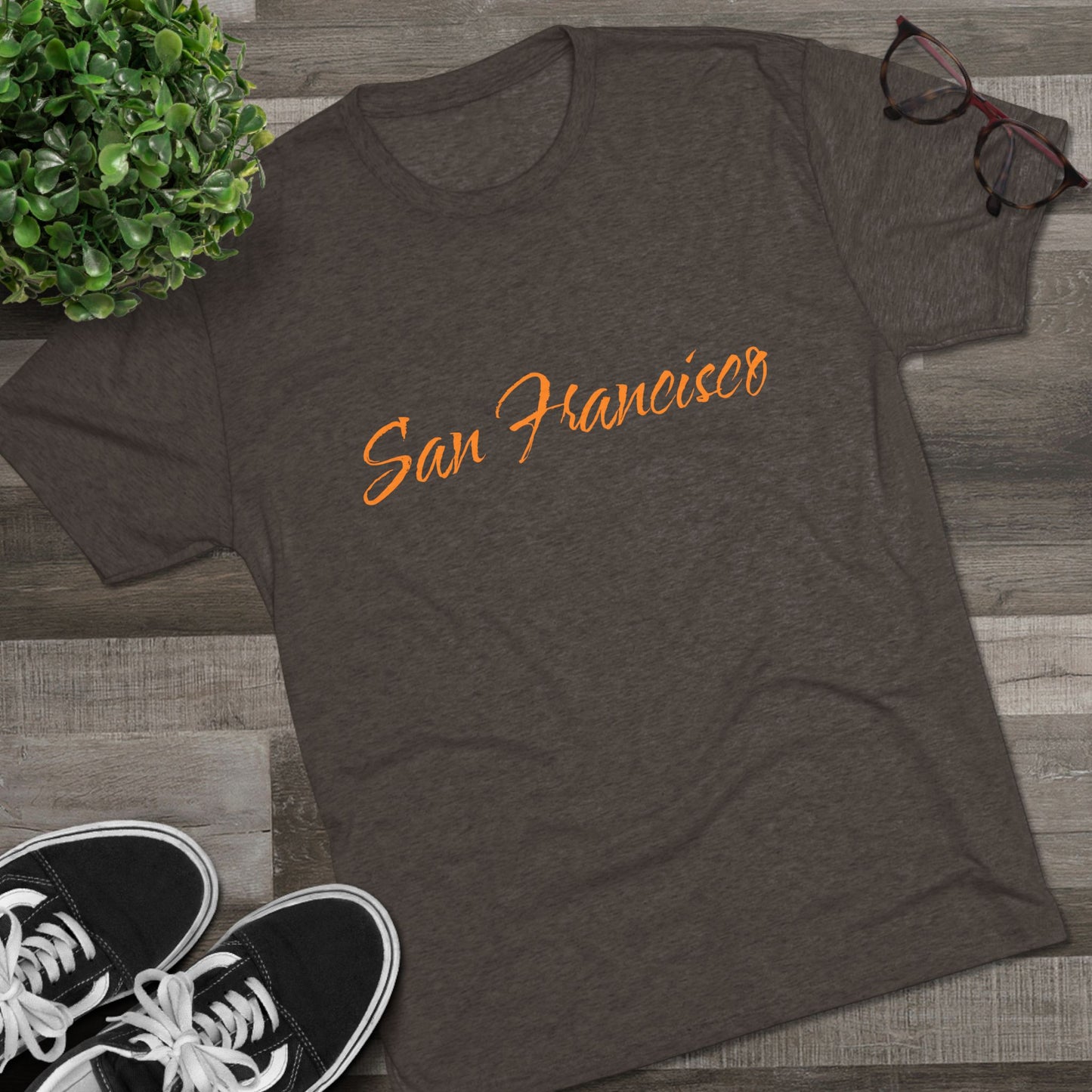 San Francisco Script Tee — Minimal City Skyline Graphic T‑Shirt, Perfect for Gameday, Tri-Blend