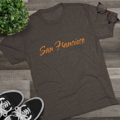 San Francisco Script Tee — Minimal City Skyline Graphic T‑Shirt, Perfect for Gameday, Tri-Blend