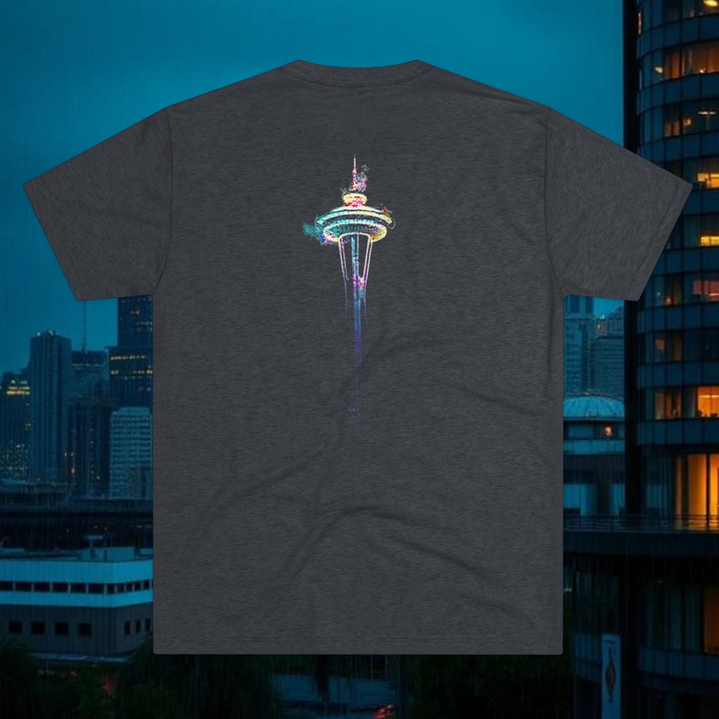 Seattle Space Needle Vertical 206 Tee — City Skyline Graphic T‑Shirt