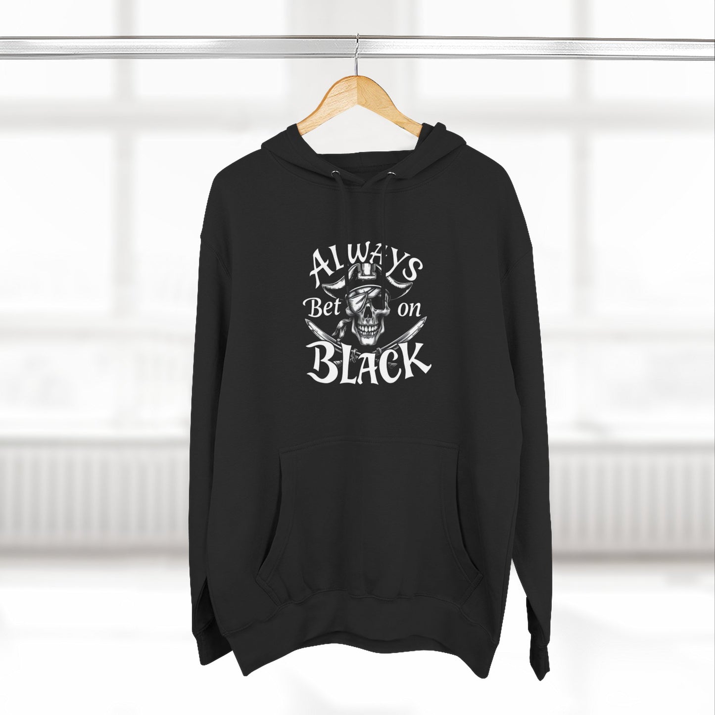 Always Bet on Black Hoodie | Cozy Fleece Jacket for Gamblers, Casual Wear, Unique Gift, Perfect Football Fans