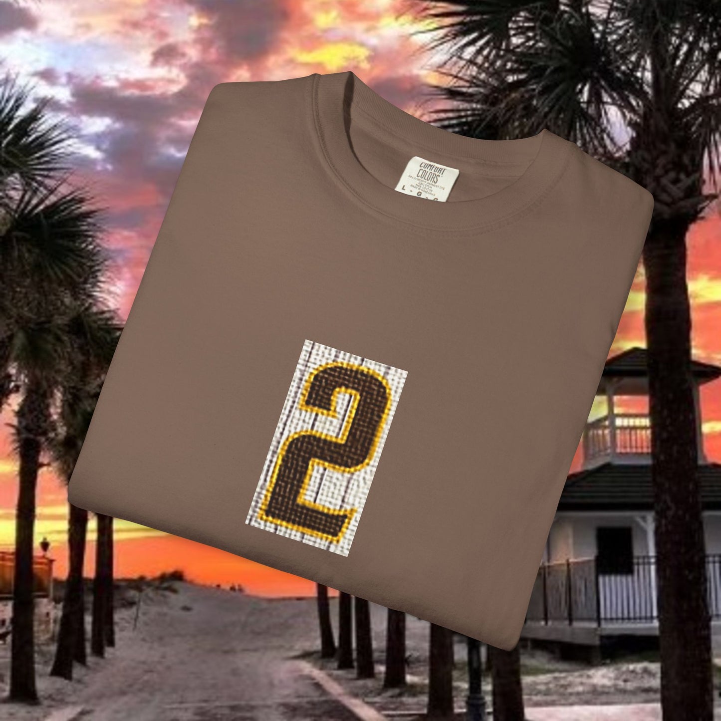 Number 2 Graphic T-Shirt — Bold Retro Patch Front & X Back Tee