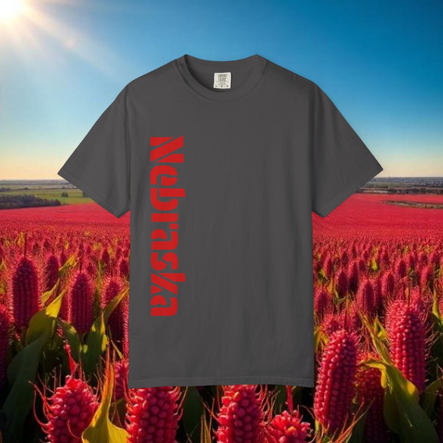 Lincoln Nebraska Area Code T-Shirt — White Tee with Red "Nebraska" & 402 Back Print, Soft-Style T-Shirt