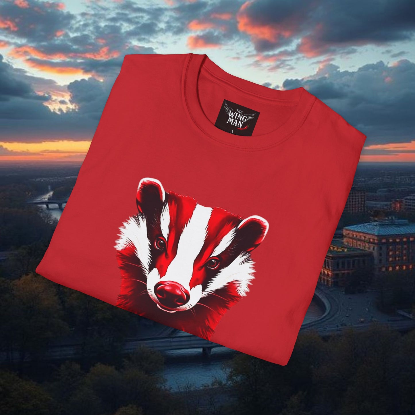 Badger Graphic Unisex T-Shirt | Sporty Comfort Tee, Gift for Fans, Game Day Apparel, College Spirit Wear, Outdoor Activities