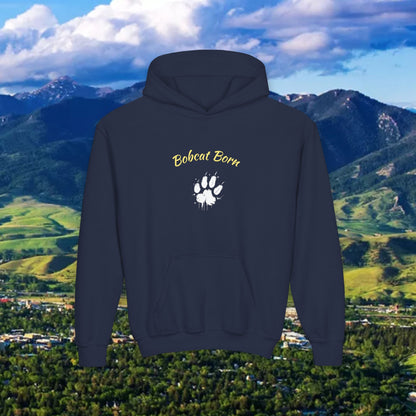 Bobcat Born Youth Hoodie, Cozy Sweatshirt for Kids, Great for School, Outdoor Adventures, Gifts, Sports Events