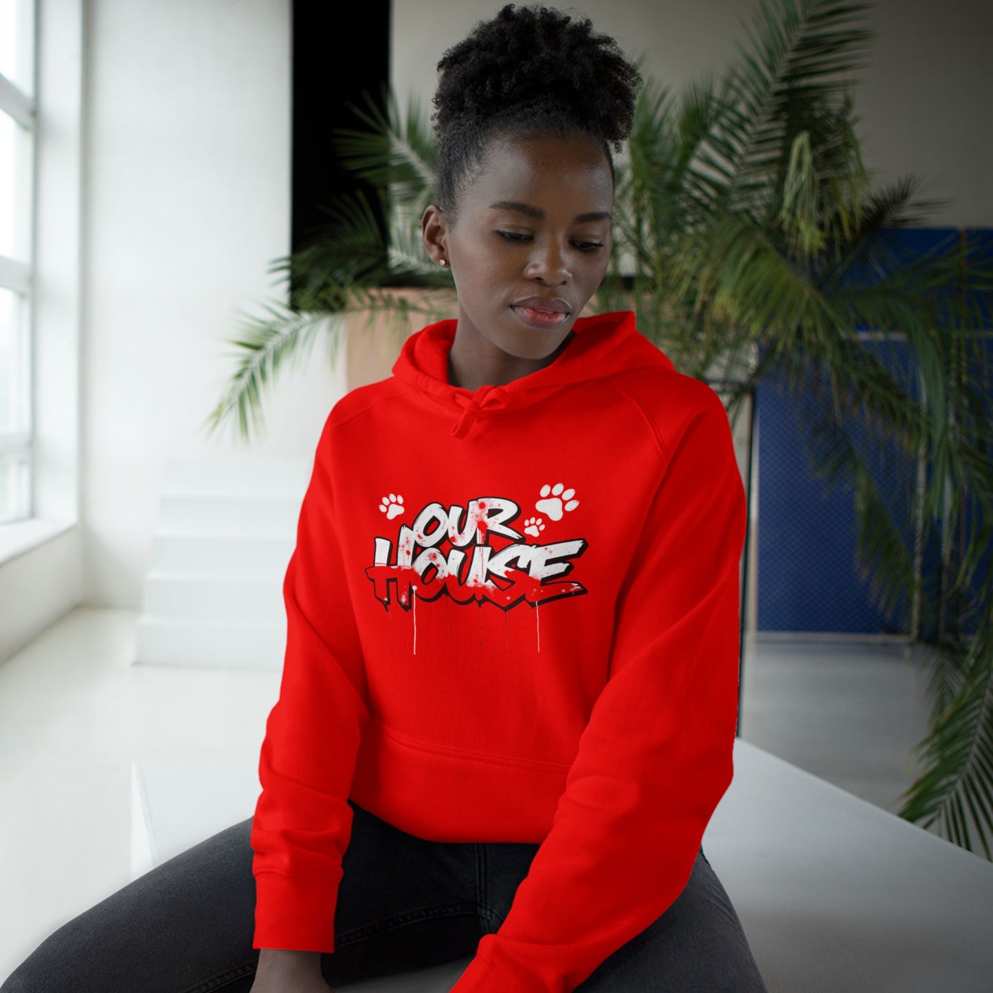 Our House Hoodie - Red Basketball Fan Pullover, Comfortable Fit, Perfect for Gameday