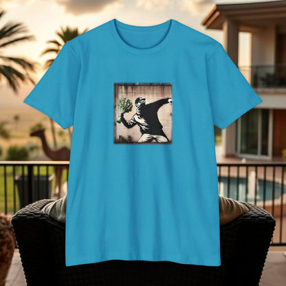 Wing Man Banksy Inspired Streetwear T-Shirt - Unisex Graphic Tee, Casual Wear, Unique Gift, Everyday Style, Urban Vibe, Festival Outfit