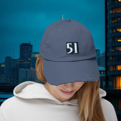 #51 Legends Distressed Cap with Vintage 51 Design | Casual Hat for Everyday Style, Trendy Accessories