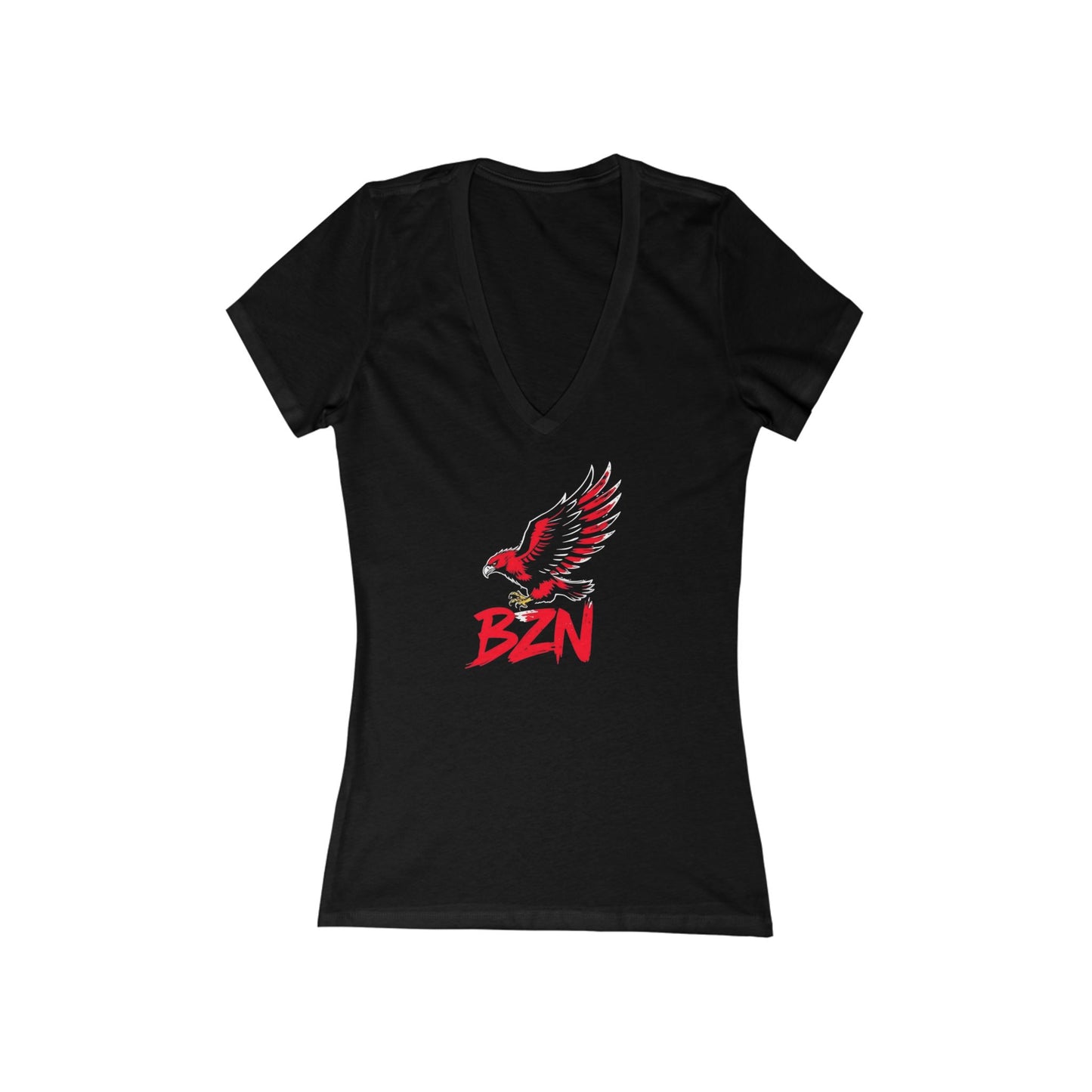 Bozeman Hawk Women's Deep V-Neck Tee with Eagle Design, Casual Tee, Gift for Her, Sports Fan Apparel, Comfortable Everyday Wear