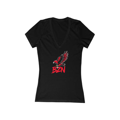 Bozeman Hawk Women's Deep V-Neck Tee with Eagle Design, Casual Tee, Gift for Her, Sports Fan Apparel, Comfortable Everyday Wear