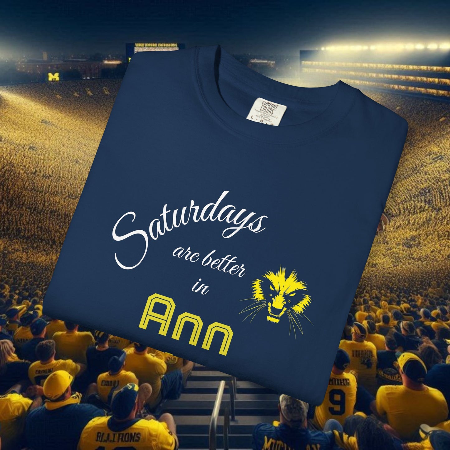 Ann Arbor Saturdays T-Shirt, Unisex Football Tee, Michigan Pride Shirt, College Game Day Apparel, Sports Fan Gift