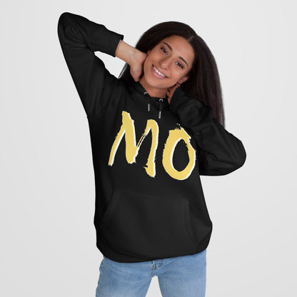 MO Graphic Hoodie — Bold Brushstroke Lettering Pullover, Perfect for Gamedays