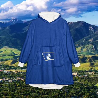 Unisex Bobcat Paw Hooded Blanket, Hooded Blanket for Winter Caturdays