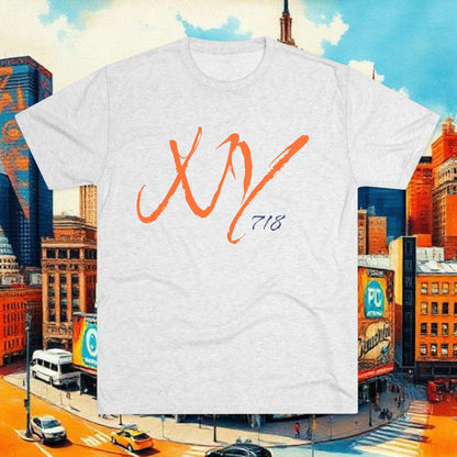 NYC Retro Graphic Tee — 'NY' Repeat & XV 718 Script City T‑Shirt