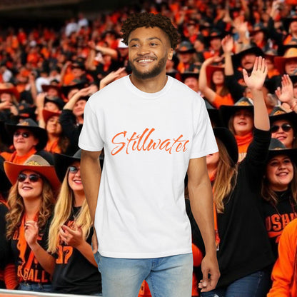 Stillwater Script T‑Shirt — Casual City Pride Tee, Soft-Style Shirt, Perfect for Gameday