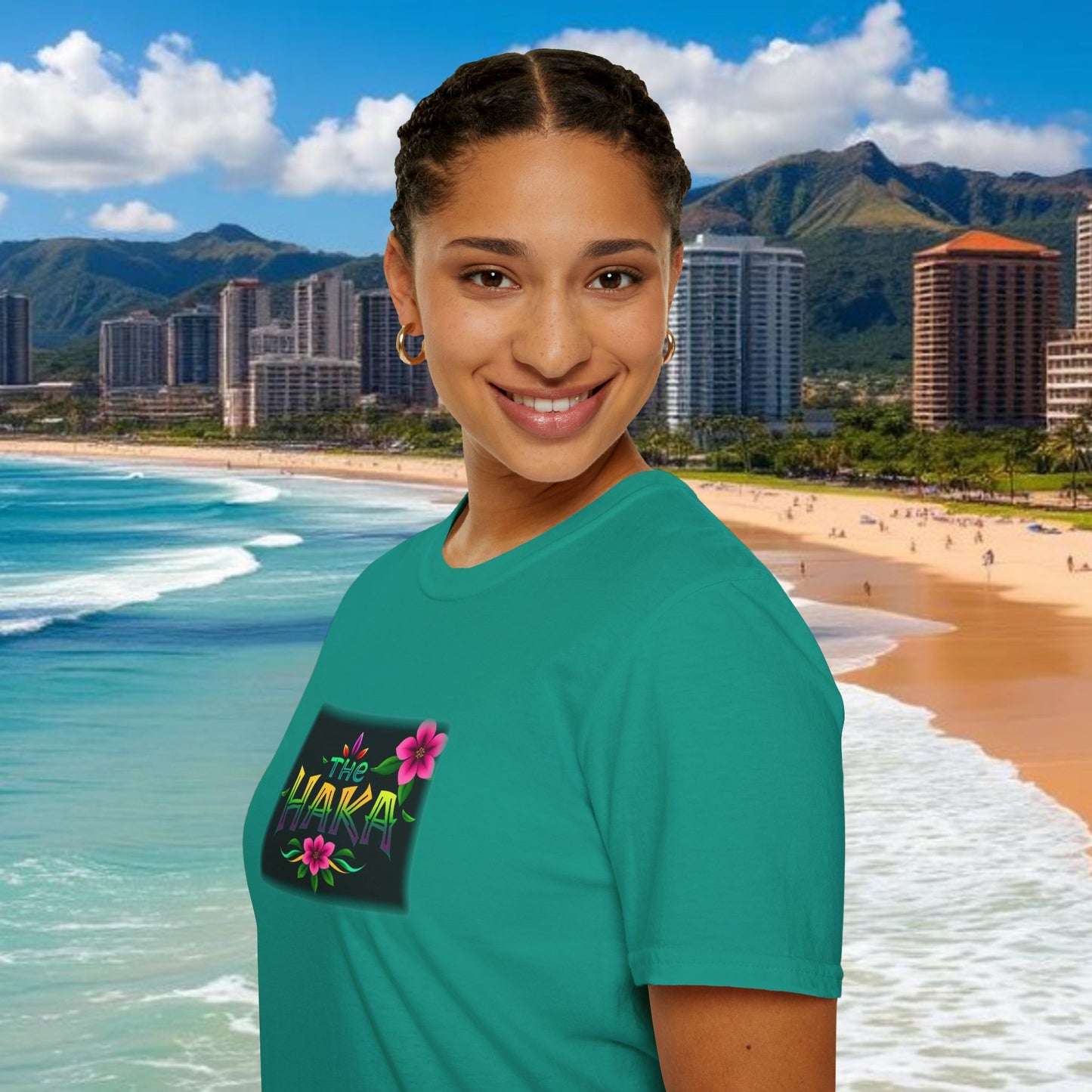 T-Shirt with HAKA Design, Tropical Vibe Tee, Perfect for Hawaii Fans, Unisex Graphic Tee, Summer Essentials, Gift for Friends
