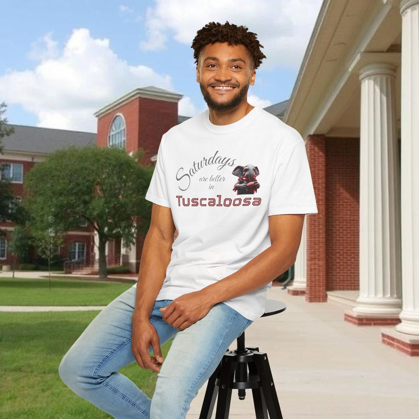 Saturdays in Tuscaloosa T-Shirt, Casual Tee, Dog Lover Gift, Weekend Wear, College Spirit Shirt, Unisex Apparel