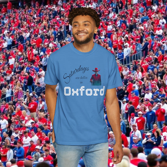 Saturday's Oxford Unisex T-shirt, Casual Tee, Vintage Style Shirt, Game Day Apparel, Sports Fan Gear, Gift for College Students