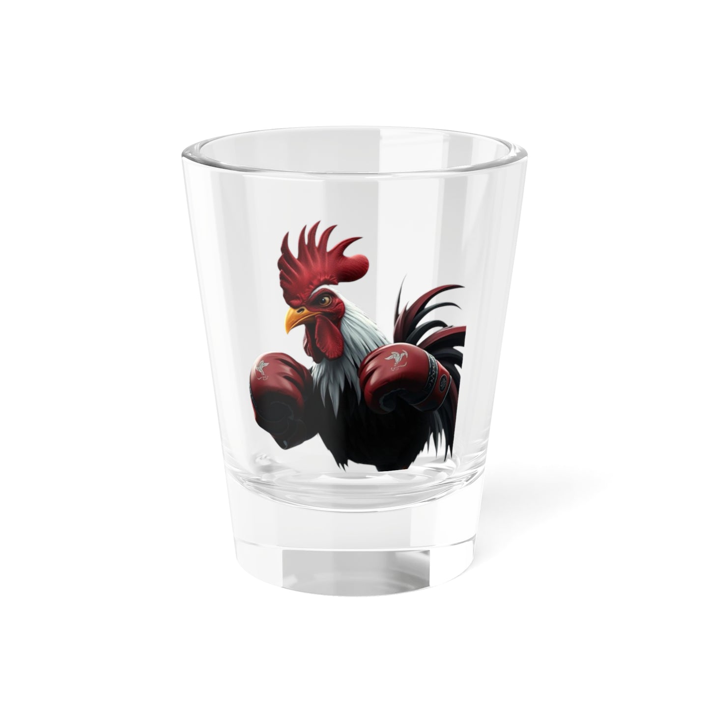 Rooster Boxing Shot Glass — 1.5oz Novelty Barware Gift
