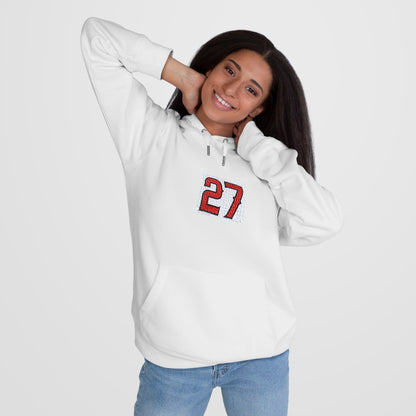 Unisex Cozy Sweatshirt with #27 Design, Perfect for Sports Fans, Casual Wear, Gifts for Angels' Fans