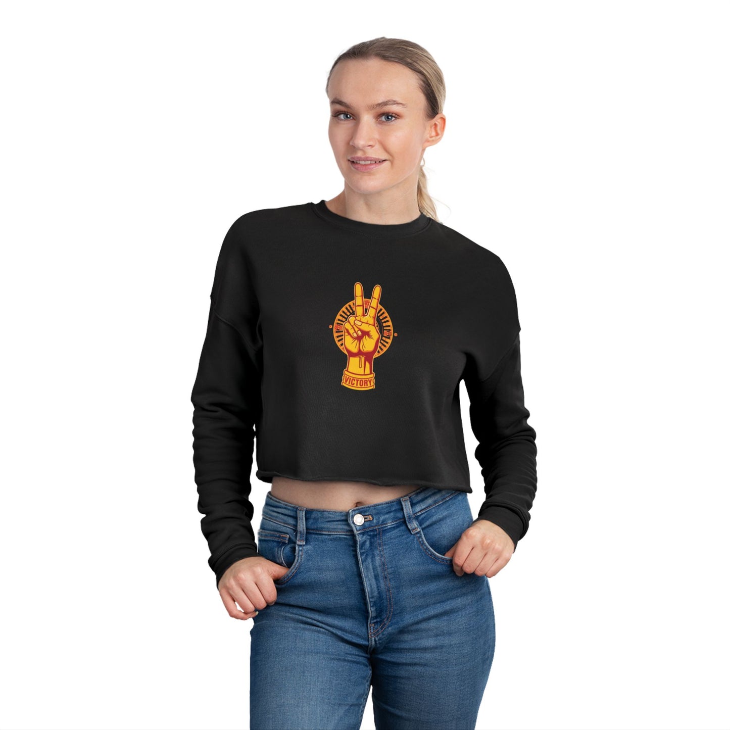 Victory Inspired Women's Cropped Sweatshirt | Trendy Pullover for Casual Outfits, Gift for Her, Loungewear, Boho Style