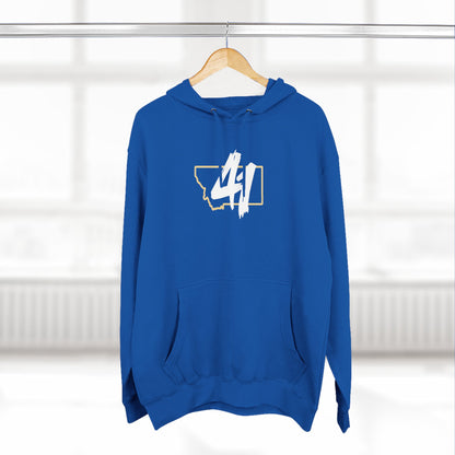Montana '41' Outline Hoodie — Rustic State Pride Fleece Pullover