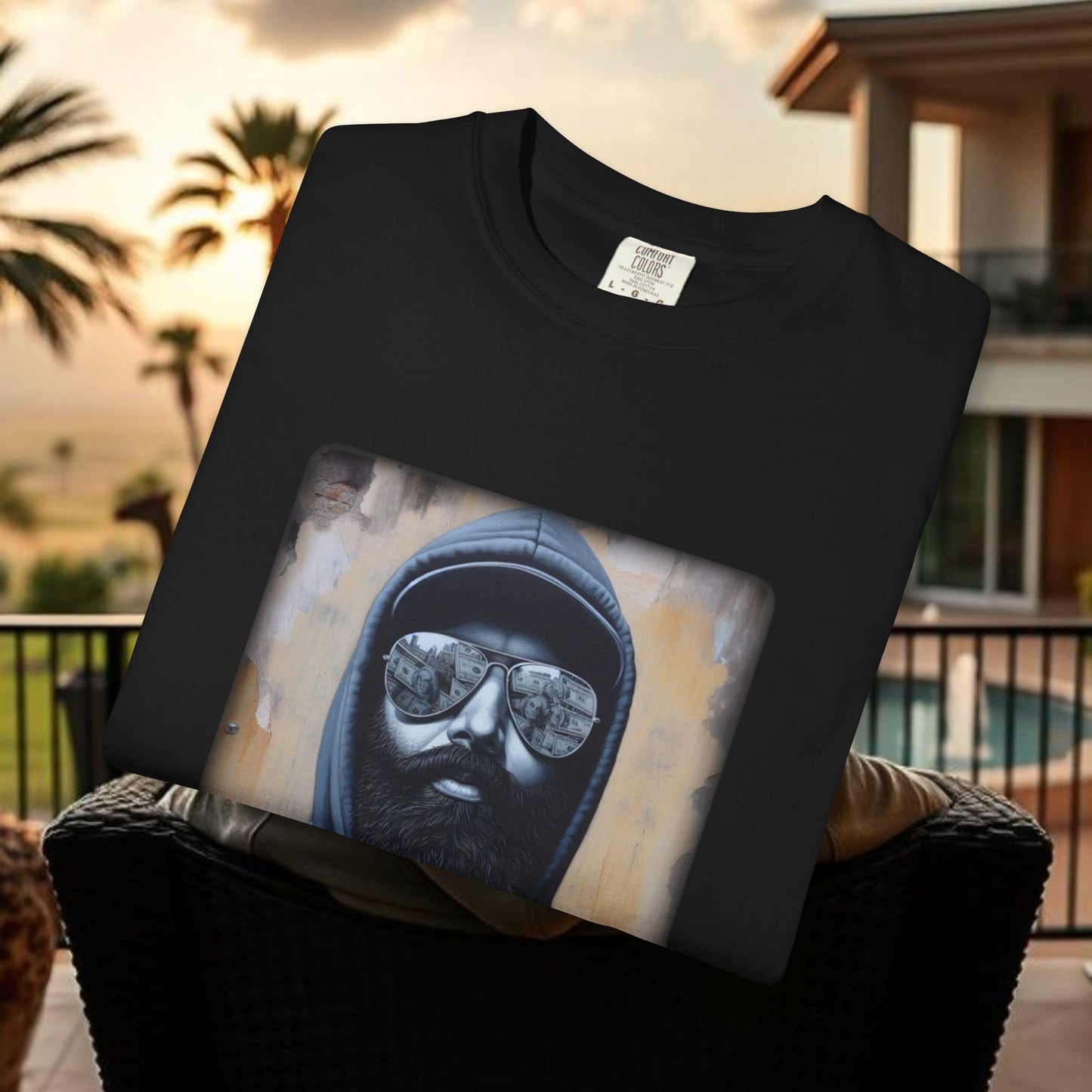 Wing Man Winning Money for The People, Urban Graphic T-shirt, Unisex Garment-Dyed Tee, Streetwear Style, Casual Summer Wear