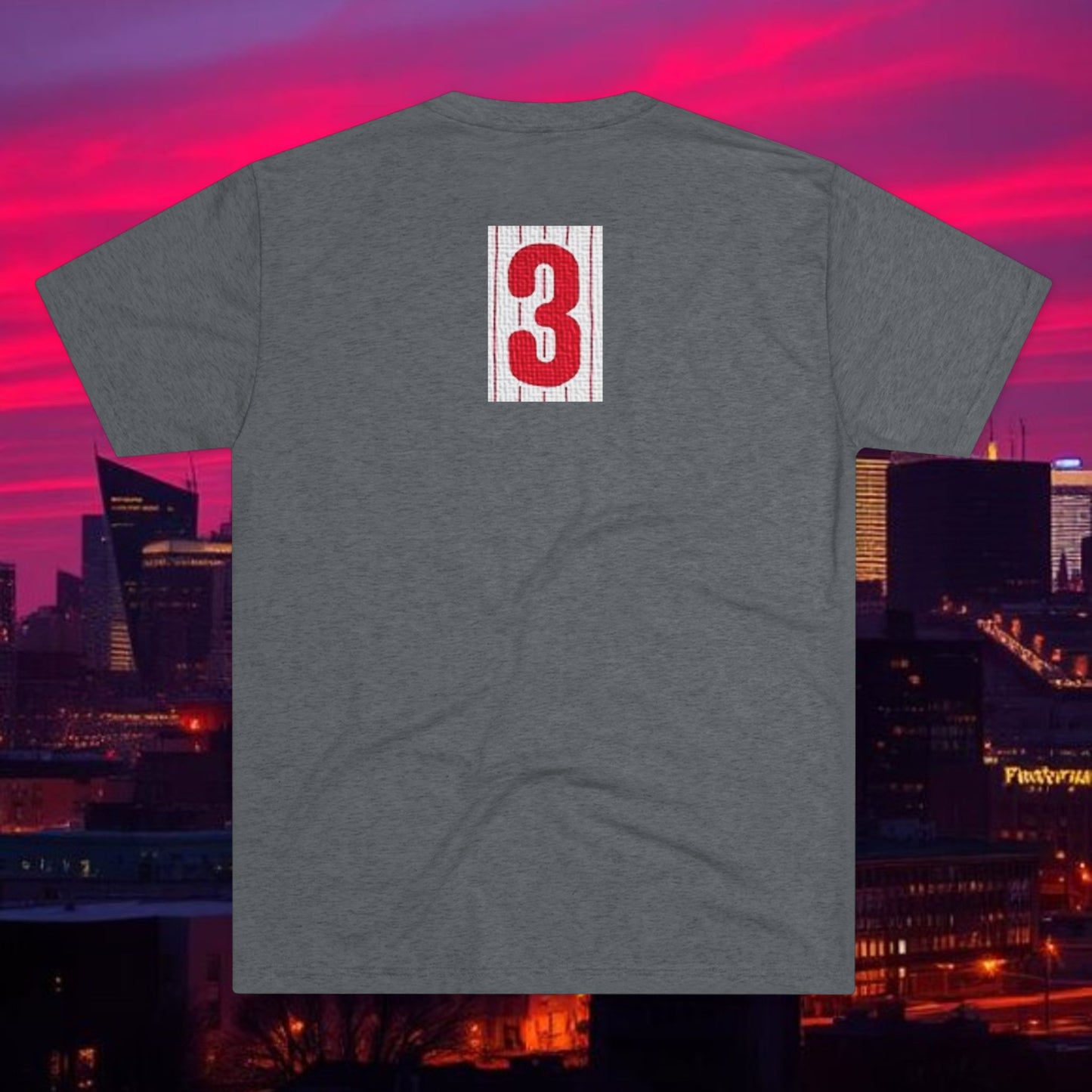 Baseball Stars Batter Silhouette Tee — Back Number '3' Player Shirt